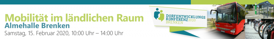 Mobilität im ländlichen Raum - Dorfentwicklungskonferenz am Samstag, 15. Februar 2020
